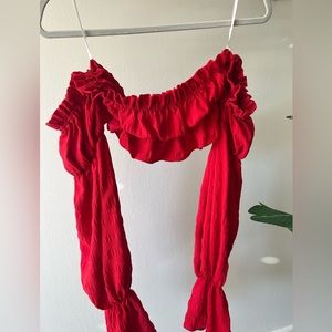 Red off the shoulder top